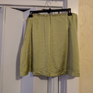 Abercrombie and Fitch lime green satin mini skort